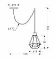 LAMPAMI - lampa wisząca czarna nowoczesna szkic