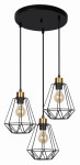 Potrójna lampa loftowa czarna wisząca 3xE27 60W PRIMO