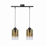 Podwójna lampa wisząca czarna z bursztynowym 125 cm 2xE27 60W ASPRA 