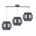 Potrójna lampa sufitowa wisząca srebrno-szara 3xE27 60W HARE chrom