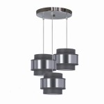 Nowoczesna lampa sufitowa wisząca srebrno-szara 3xE27 60W HARE chrom