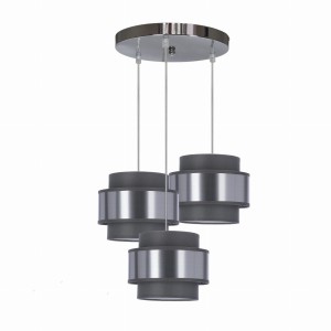 Nowoczesna lampa sufitowa wisząca srebrno-szara 3xE27 60W HARE chrom