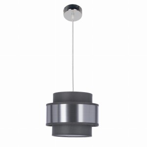Lampa sufitowa wisząca srebrno-szara 1xE27 60W HARE chrom
