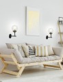 LAMPAMI - lampa ścienna szklane kule, lampa  złota, złota lampa do salonu