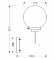 LAMPAMI - lampa ścienna szklane kule szkic