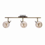 Złota lampa sufitowa listwa klosz bursztynowy 3xG9 40 LENTINI PATYNA