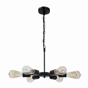 Lampa wisząca loft czarna 6xE27 60W SPARTA