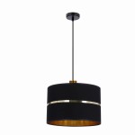 Czarna lampa wisząca do salonu 1xE27 60W ASSAM