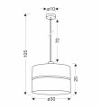 LAMPAMI - czarna lampa wisząca do salonu szkic