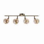 Złota lampa sufitowa listwa klosz bursztynowy 4xG9 40 RODIA PATYNA