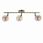 Złota lampa sufitowa listwa klosz bursztynowy 3xG9 40 RODIA PATYNA