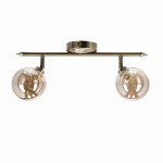 Złota lampa sufitowa listwa klosz bursztynowy 2xG9 40 RODIA PATYNA