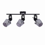 Czarna lampa sufitowa listwa klosz dymiony 3xE14 15W RANDI