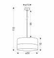 LAMPAMI - lampa sufitowa biała szkic