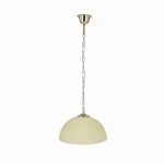 Lampa nad stół do jadalni wisząca pojedyncza mosiądz klosz ecru 1xE27 60W TREZZA