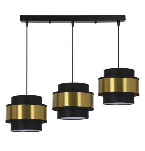 LAMPAMI - lampa wisząca czarna ze złotym, lampa nad stół, lampa nad wyspę, żyrandol czarny