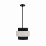 Lampa sufitowa wisząca czarna z rattanem 1xE27 40W BENTA