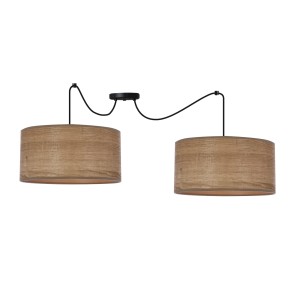 Podwójna lampa wisząca kolor orzech 2xE27 40W LEGNO