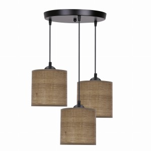 Potrójna lampa wisząca 30 kolor orzech talerz 3xE27 40W LEGNO