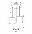 LAMPAMI - lampa wisząca potrójna szkic