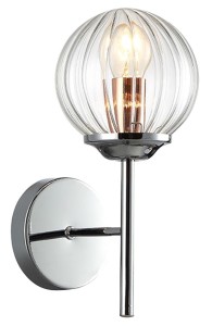 Lampa ścienna BEST kinkiet do salonu 1X40W E14 CHROM+MIEDŹ