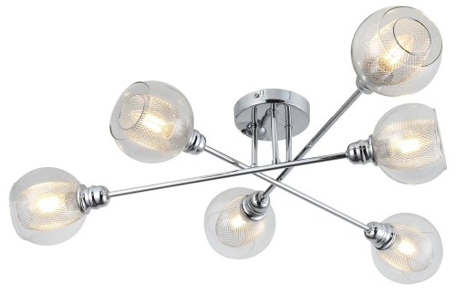 LAMPAMI - lampa sufitowa srebrna, lampa wisząca srebrna, srebrna lampa wisząca, żyrandol do salonu