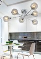 LAMPAMI - lampa sufitowa srebrna, lampa wisząca srebrna, srebrna lampa wisząca, żyrandol do salonu