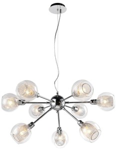 Srebrna lampa sufitowa wisząca DIXI 9XE14 40W CHROM