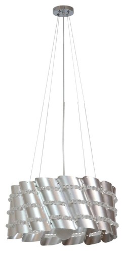 LAMPAMI - lampa sufitowa srebrna, lampa wisząca srebrna, srebrna lampa wisząca, żyrandol do salonu