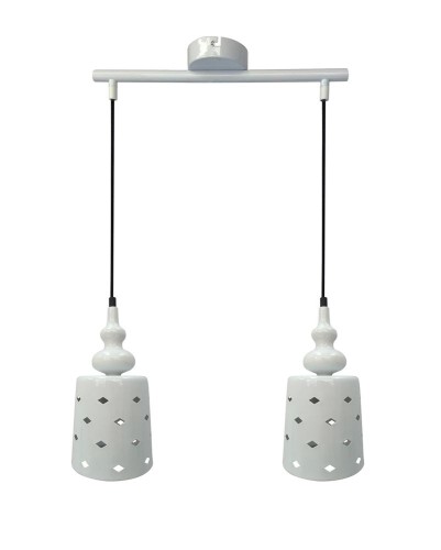LAMPAMI - lampa wisząca nowoczesna, biała lampa do salonu, lampa sufitowa wisząca