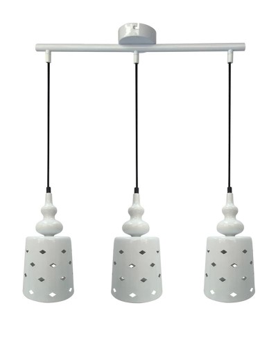 LAMPAMI - lampa wisząca nowoczesna, biała lampa do salonu, lampa sufitowa wisząca