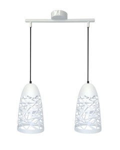 Biała lampa wisząca podwójna 120 cm 2XE27 60W SABRIN