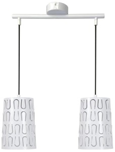 Biała lampa wisząca podwójna 2XE27 60W  VISTA