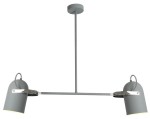 Szara lampa loftowa wisząca GRAY 2XE27 40W SZARY