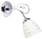 Srebrny kinkiet do salonu SIMPLI 1XE27 40W CHROM z kryształkiem