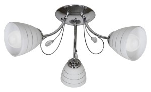 Srebrna lampa sufitowa SIMPLI 3XE27 40W CHROM Z KRYSZTAŁKIEM