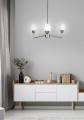 LAMPAMI - lampa wisząca srebrna, lampa do salonu, żyrandol nowoczesny