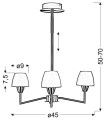 LAMPAMI - lampa wisząca srebrna szkic