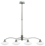 Lampa sufitowa wisząca ELISA 4XG9 40W SATYNA-NIKIEL+BIAŁE SZKŁO