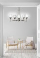 LAMPAMI - lampa wisząca srebrna, lampa do salonu, żyrandol nowoczesny