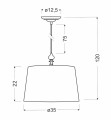 LAMPAMI - lampa wisząca srebrna szkic