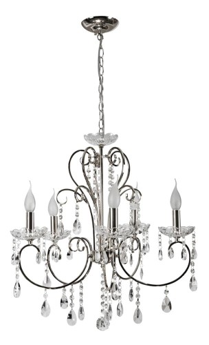 LAMPAMI - lampa wisząca do salonu srebrna, żyrandol nowoczesny, żyrandol do salonu
