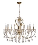 Ekskluzywny złoty żyrandol świecznikowy 8xE14 40W AURORA 