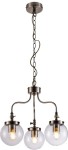Lampa wisząca klosze szklane kule 3XE27 40W BALLET PATYNA