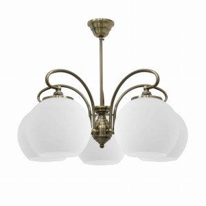 Klasyczna lampa sufitowa 5XE27 60W PATYNOWA MIEDŹ ORBIT 