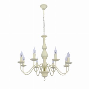 Elegancki żyrandol świecznikowy BELLAGIO 8XE14 40W KREMOWY