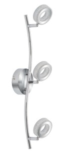 Srebrna lampa sufitowa ledowa listwa 3000K VINOLA 3X5W LED CHROM