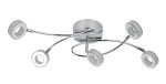 Srebrna lampa sufitowa ledowa plafon 3000K VINOLA 5X5W LED CHROM