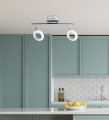 LAMPAMI - lampa sufitowa srebrna, lampa srebrna, srebrna lampa ledowa, żyrandol do salonu