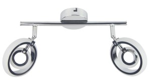 Srebrna lampa sufitowa ledowa listwa 3000K CELT 2X6W LED CHROM